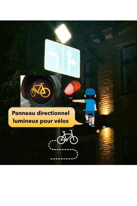 Image d'illustration pour : panneau directionnel lumineux pour vélos