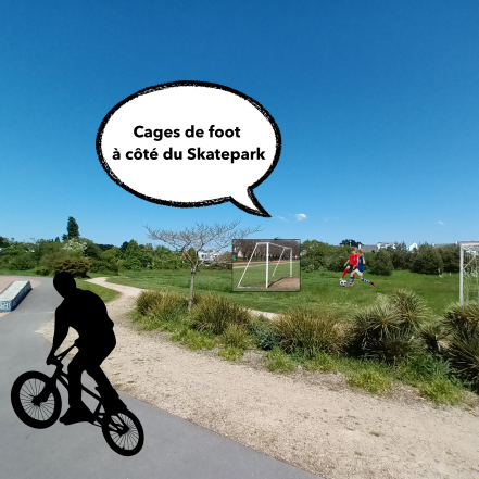 Image d'illustration pour : Cages de foot sur les espaces verts à côté du skatepark
